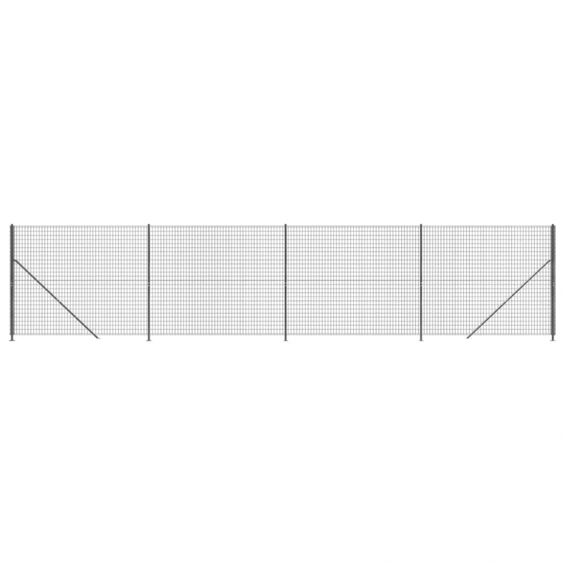 Maschendrahtzaun mit Bodenflansch Anthrazit 1,8x10 m