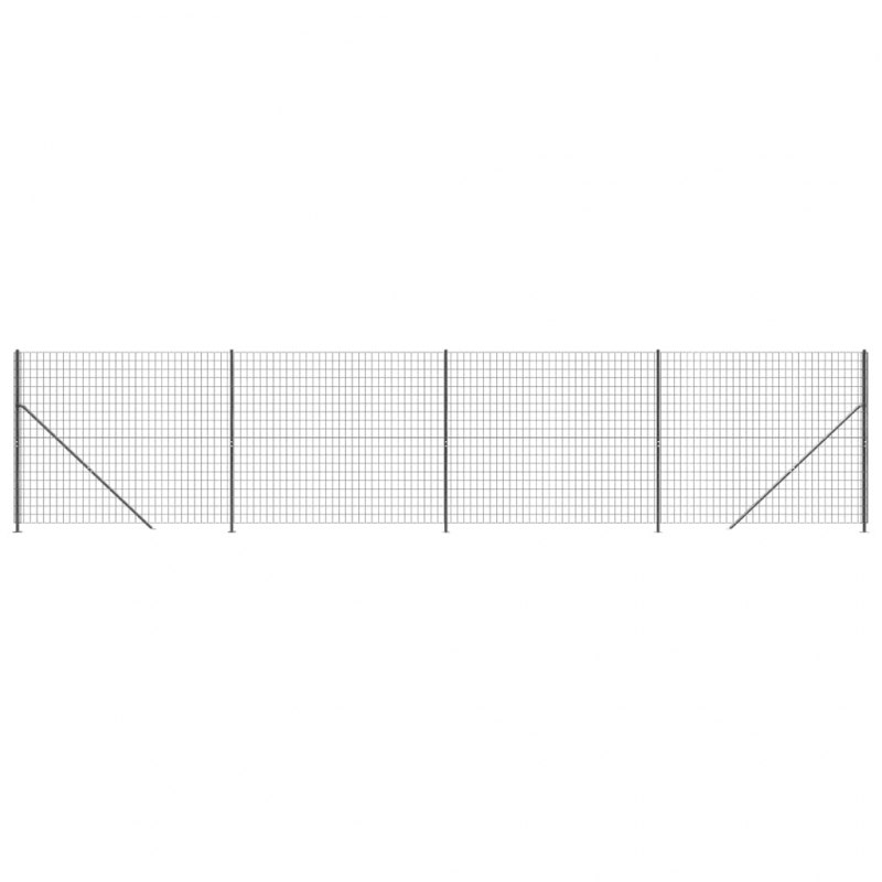 Maschendrahtzaun mit Bodenflansch Anthrazit 1,4x10 m