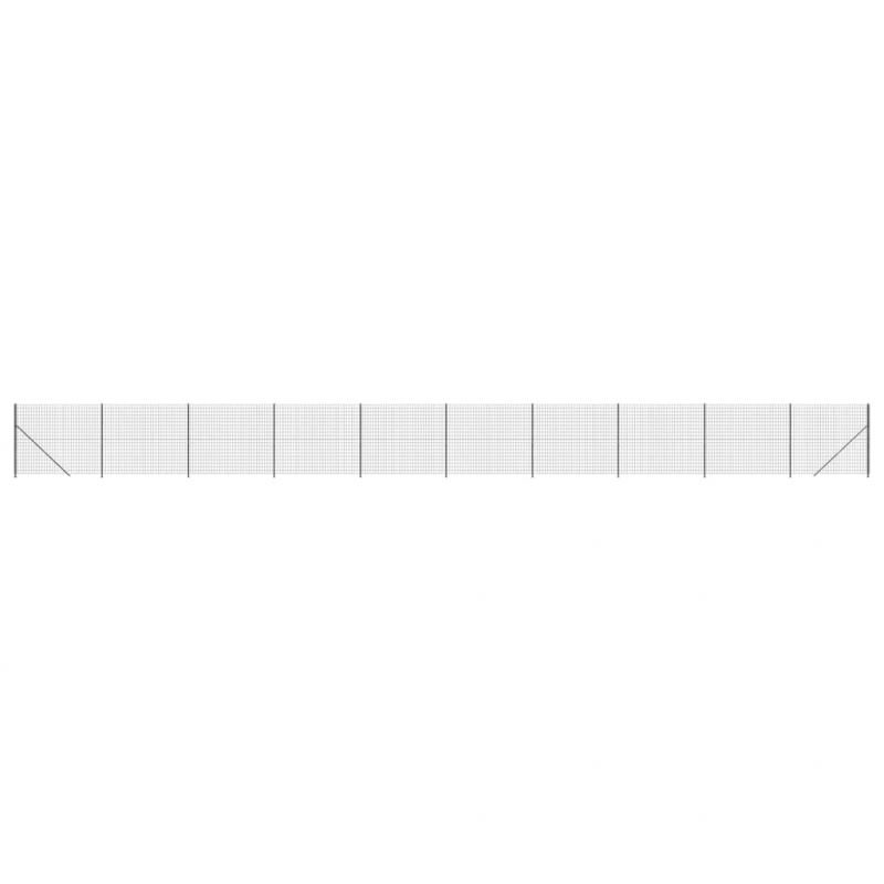 Maschendrahtzaun mit Bodenflansch Anthrazit 2x25 m