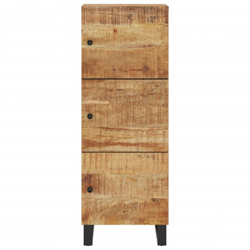 Highboard mit 3 Türen 40x33x110 cm Massivholz Mango & Eisen