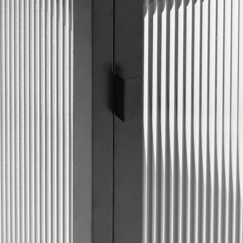 Sideboard Schwarz 105x35x70 cm Glas und Stahl