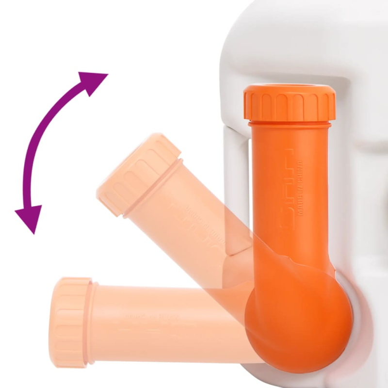 Camping-Einbautoilette Weiß 24+17 L HDPE & Stahl