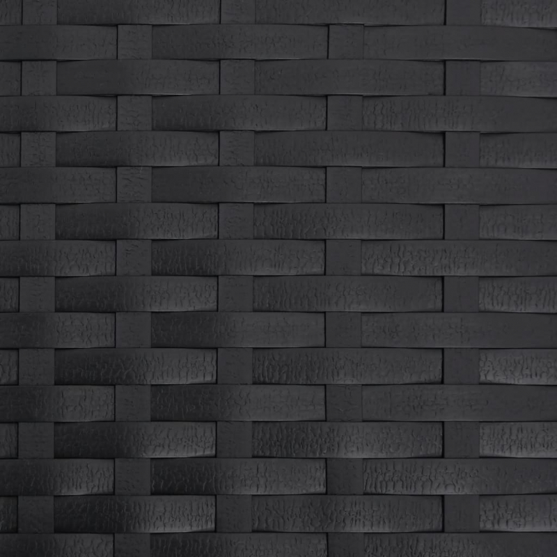 Gartenstuhl mit Fußhocker Schwarz Poly Rattan