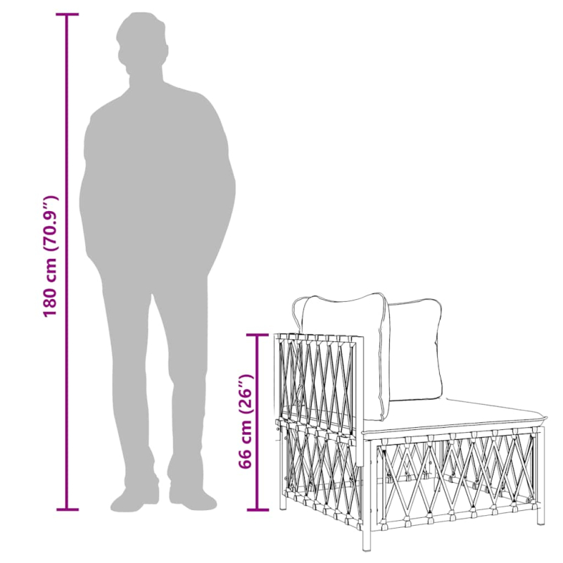 Garten-Ecksofa mit Kissen Weiß Gewebe