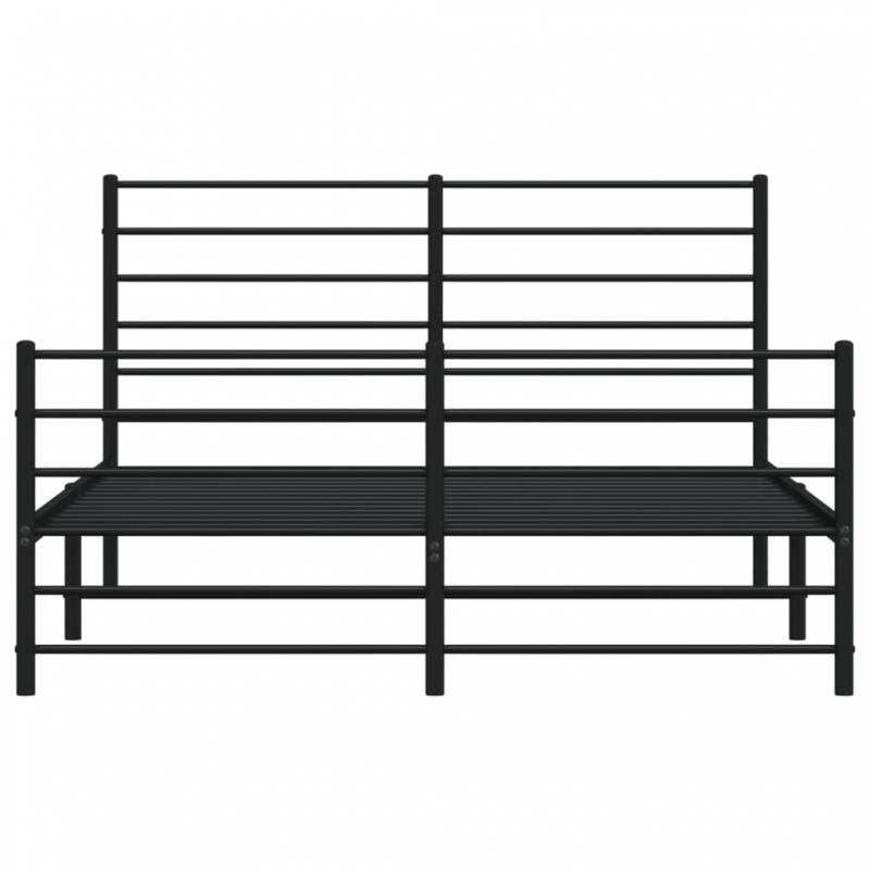 Bettgestell mit Kopf- und Fußteil Metall Schwarz 120x200 cm