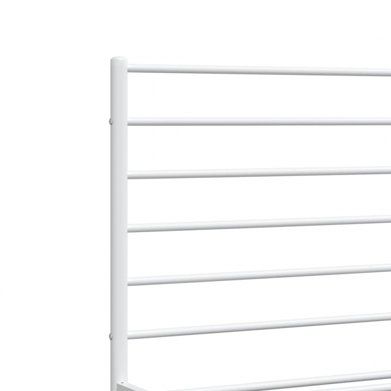 Bettgestell mit Kopf- und Fußteil Metall Weiß 120x190 cm