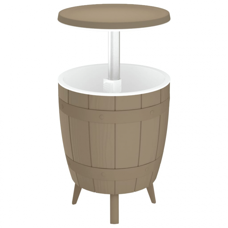 3-in-1 Tisch mit Eiskühler Hellbraun Polypropylen