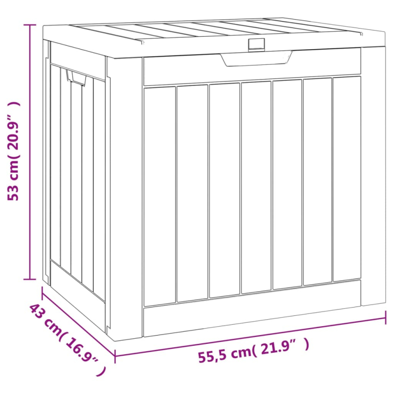 Gartenbox Schwarz 55,5x43x53 cm Polypropylen