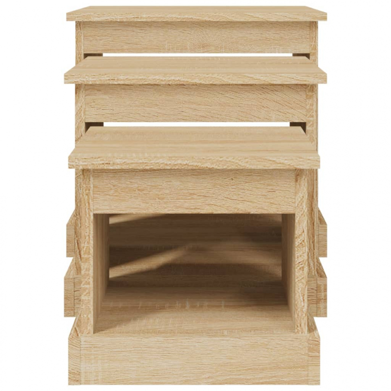 Couchtische 3 Stk. Sonoma-Eiche Holzwerkstoff