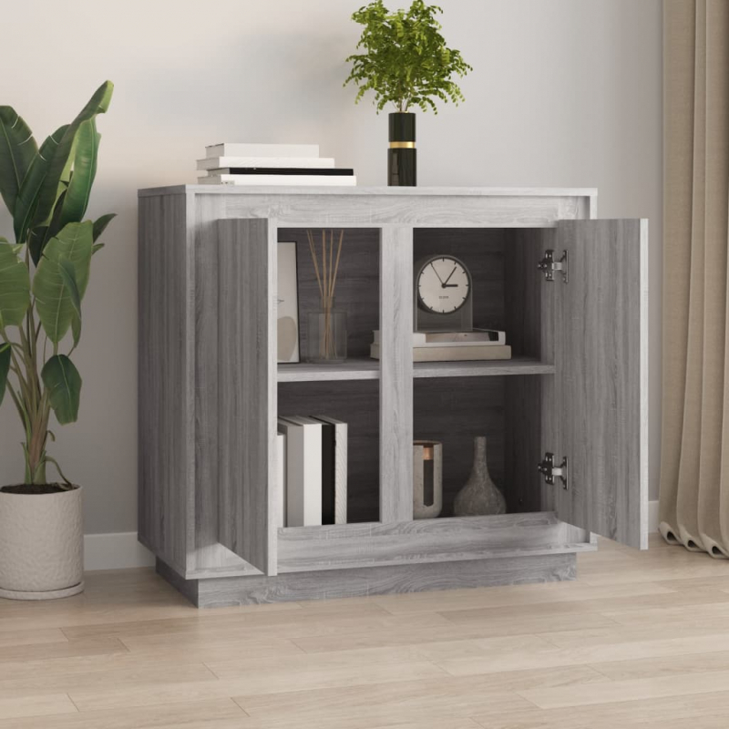 Sideboard Grau Sonoma 80x34x75 cm Holzwerkstoff
