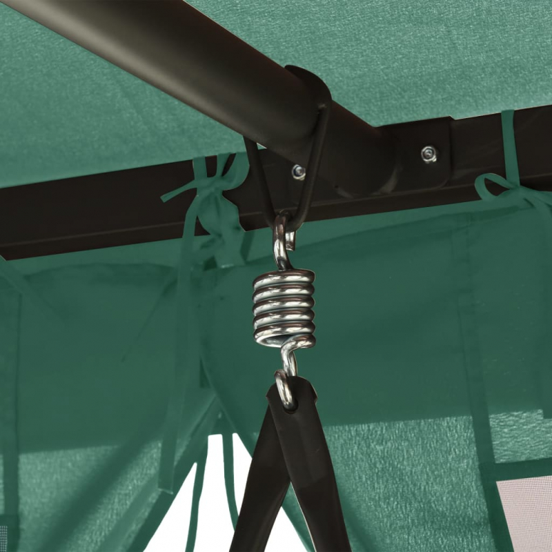 Gartenpavillon mit Hollywoodschaukel Grün Stoff & Stahl