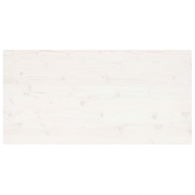 Tischplatte Weiß 100x50x2,5 cm Massivholz Kiefer Rechteckig