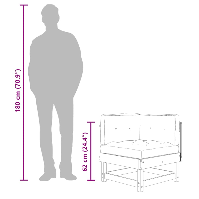 Ecksofa mit Kissen Massivholz Kiefer