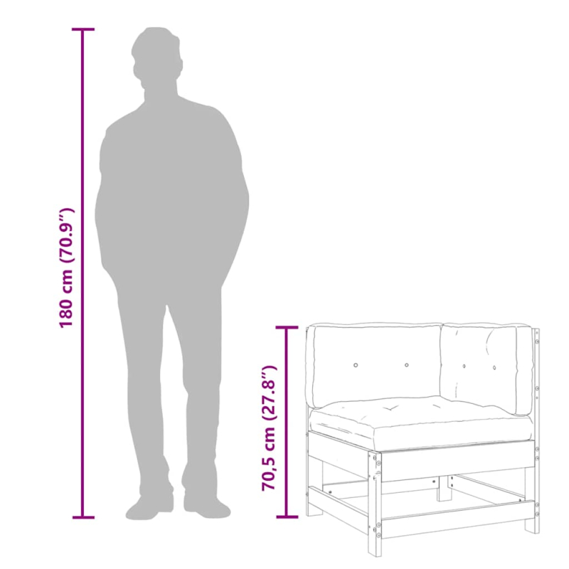 Ecksofa mit Kissen Kiefernholz Imprägniert