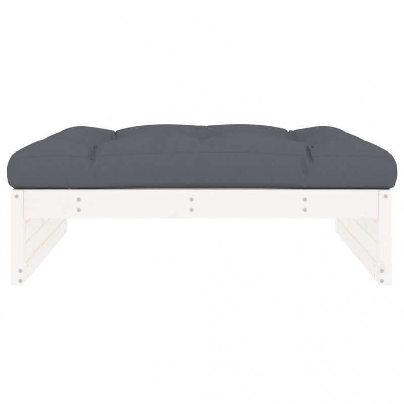 Gartenhocker Weiß 120x80 cm Massivholz Kiefer