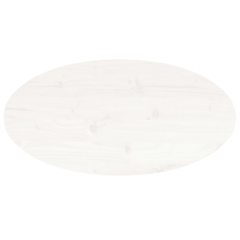 Tischplatte Weiß 80x40x2,5 cm Massivholz Kiefer Oval
