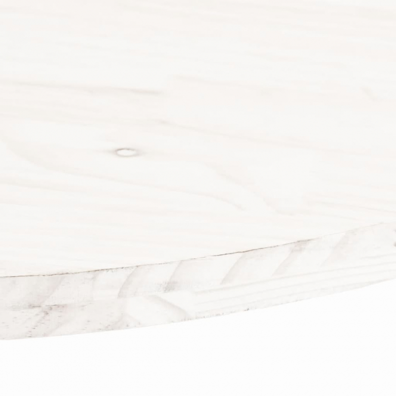 Tischplatte Weiß 80x40x2,5 cm Massivholz Kiefer Oval