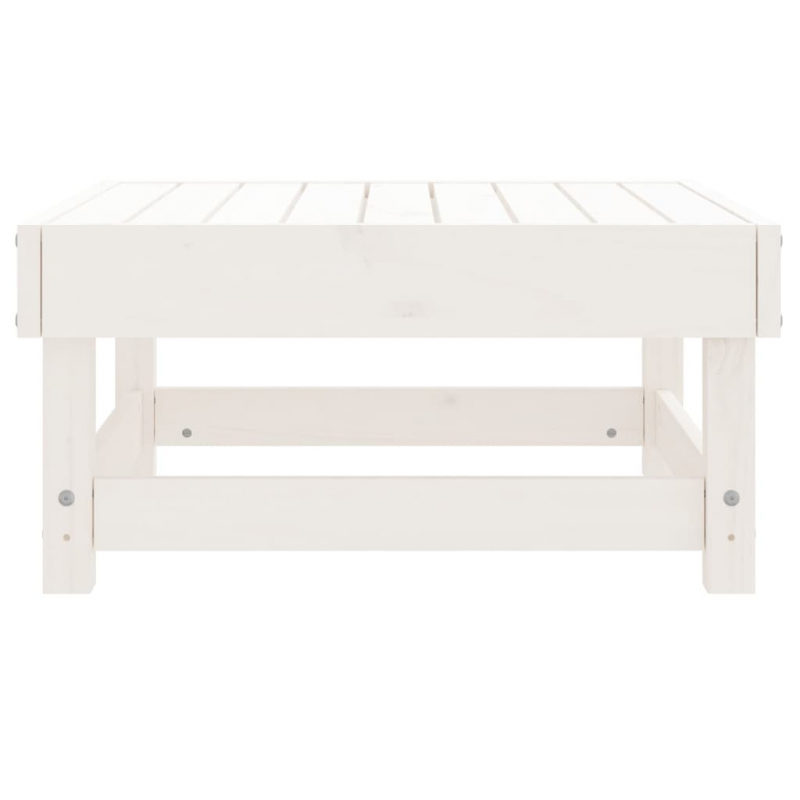 Gartenhocker Weiß Massivholz Kiefer