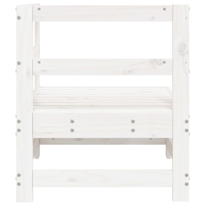 Garten-Ecksofa Weiß Massivholz Kiefer