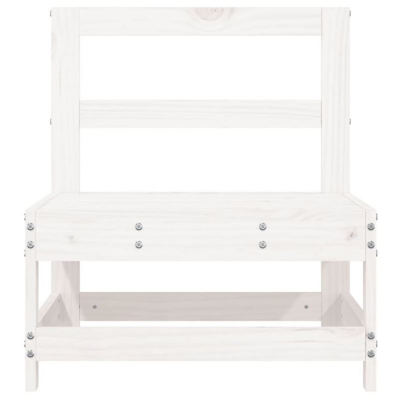 Garten-Mittelsofa Weiß Massivholz Kiefer