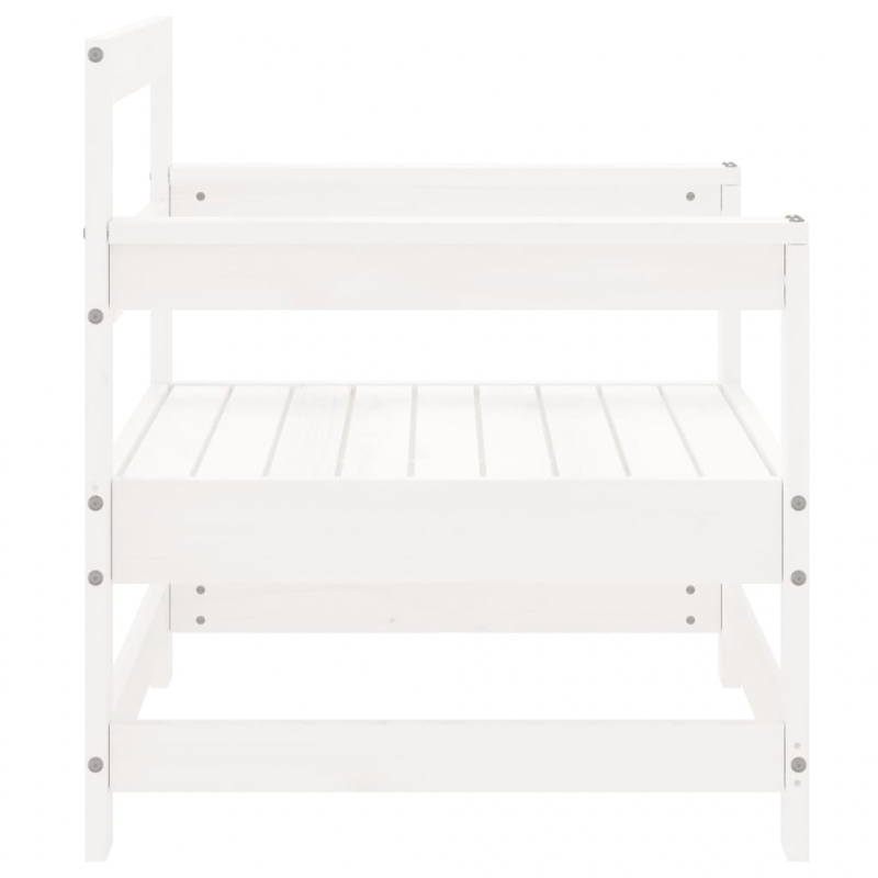 Gartenstühle 2 Stk. Weiß Massivholz Kiefer