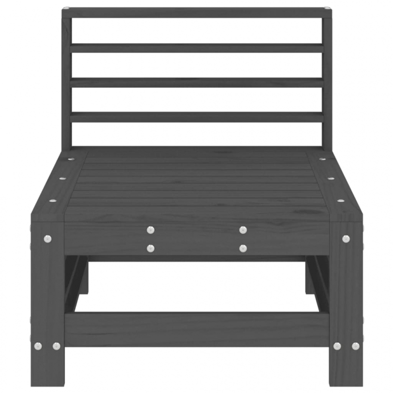 Garten-Mittelsofa Grau Massivholz Kiefer