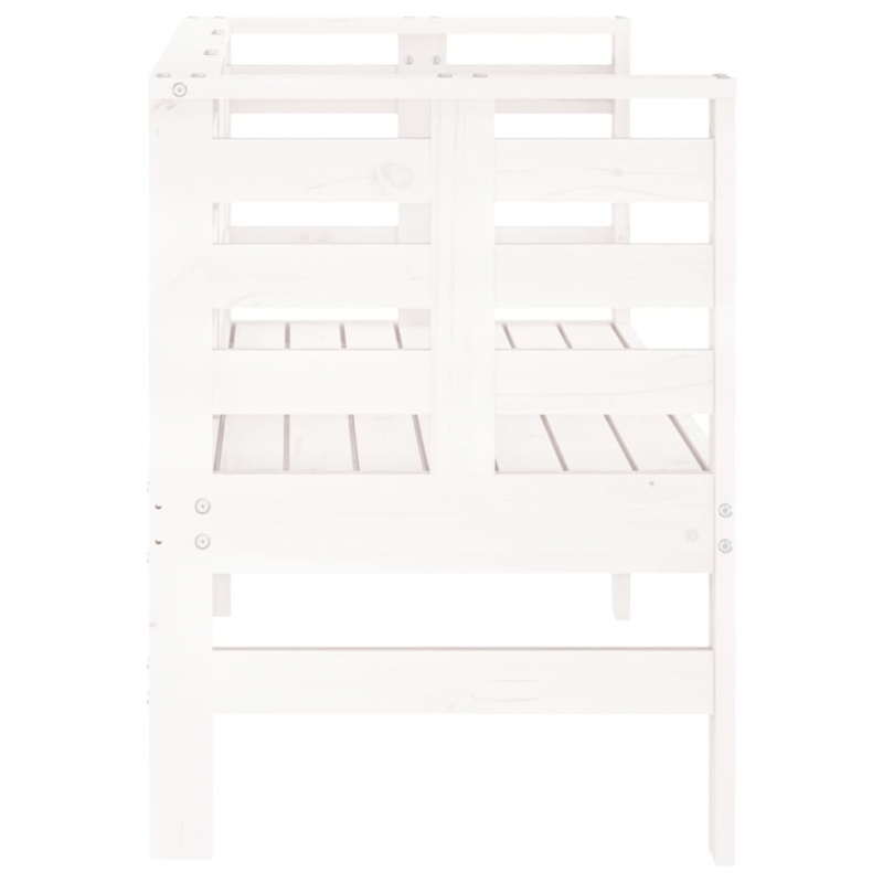 Gartenbank Weiß 111,5x53x71 cm Massivholz Kiefer