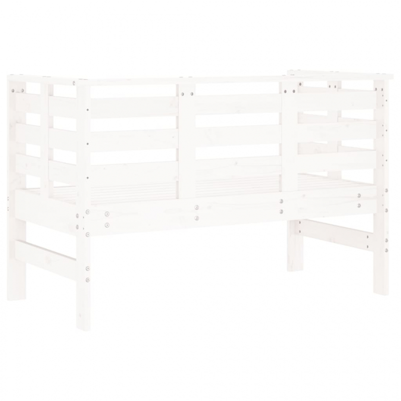 Gartenbank Weiß 111,5x53x71 cm Massivholz Kiefer