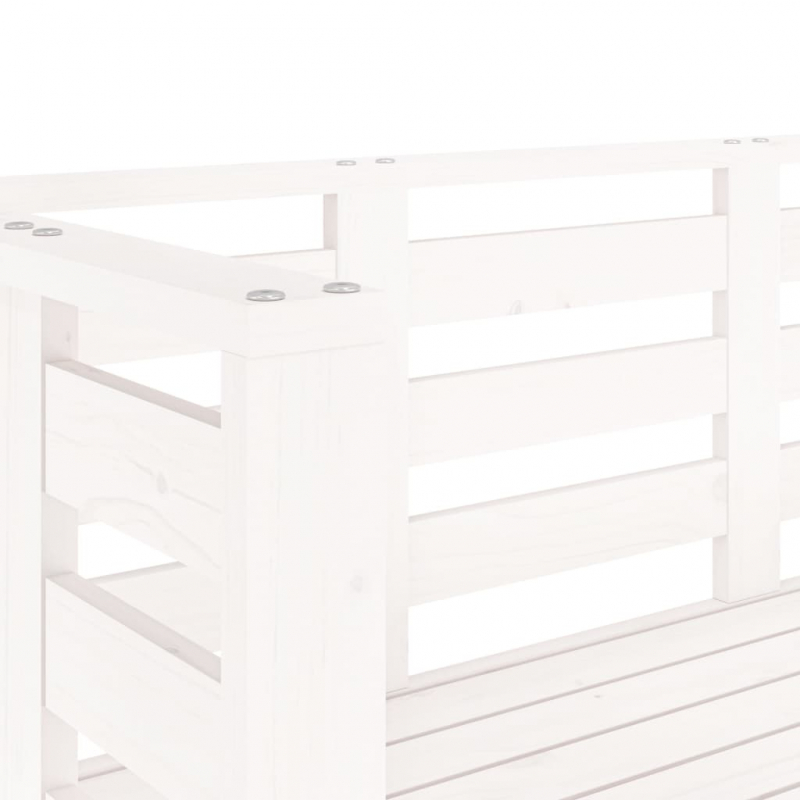 Gartenbank Weiß 111,5x53x71 cm Massivholz Kiefer