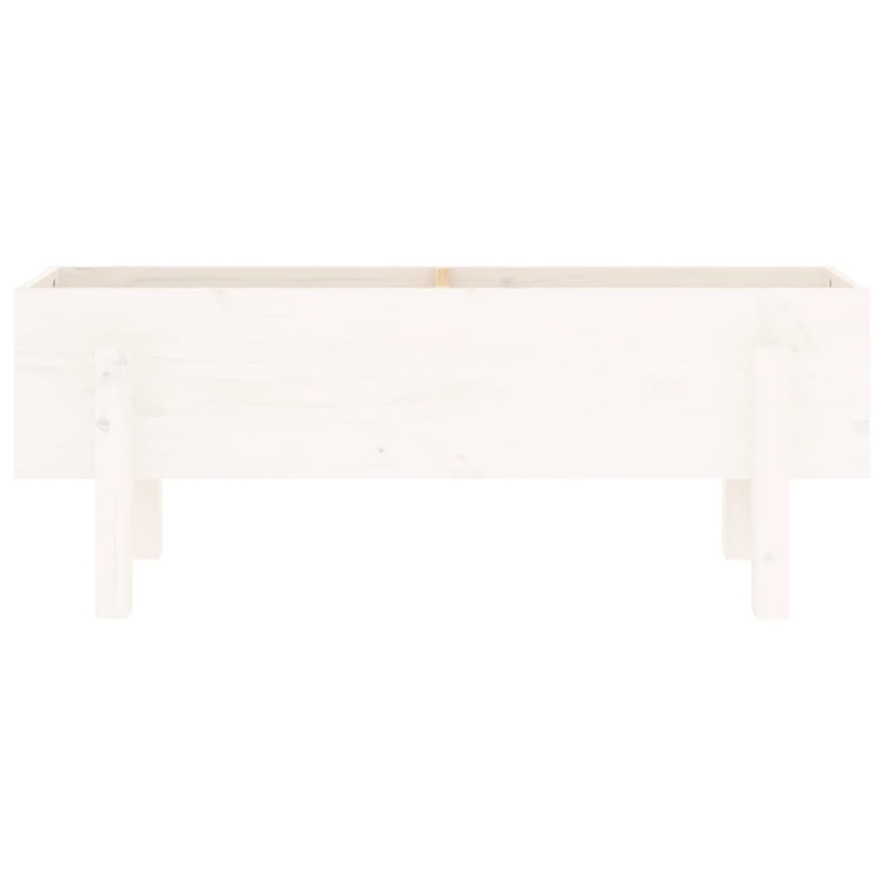 Hochbeet Weiß 101x30x38 cm Massivholz Kiefer