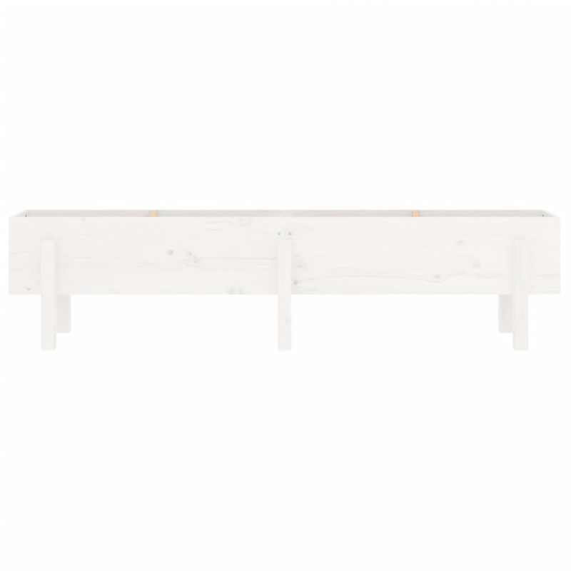 Hochbeet Weiß 160x30x38 cm Massivholz Kiefer