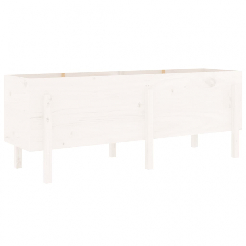 Hochbeet Weiß 160x50x57 cm Massivholz Kiefer