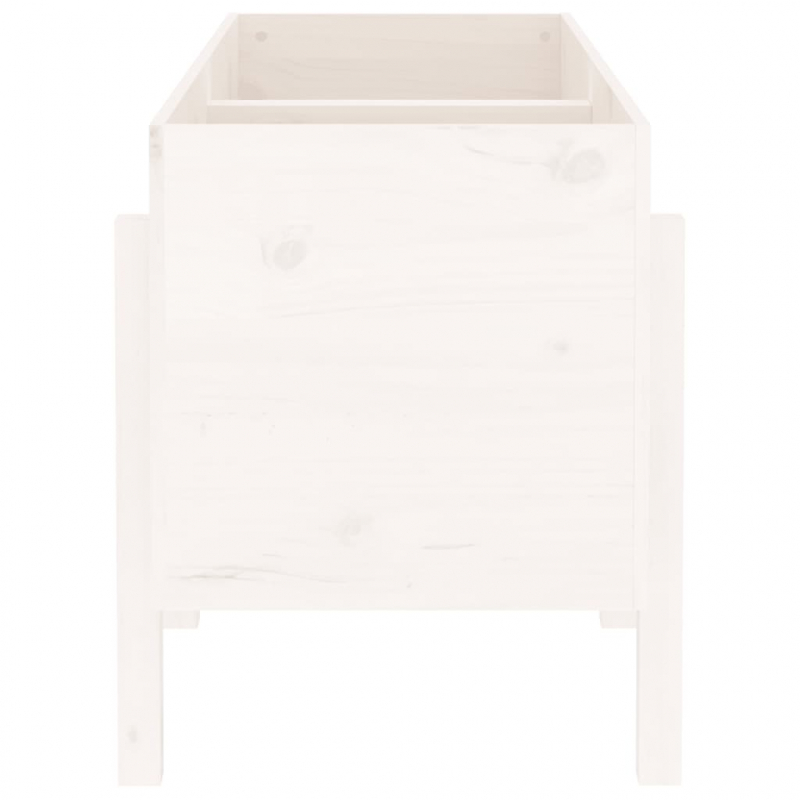 Hochbeet Weiß 121x50x57 cm Massivholz Kiefer