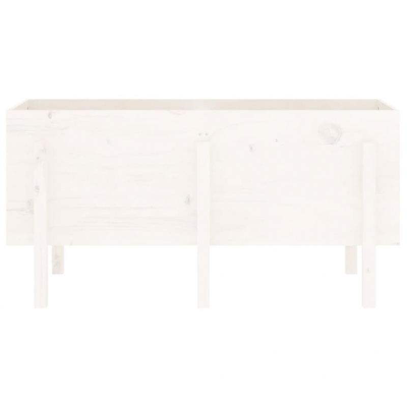 Hochbeet Weiß 121x50x57 cm Massivholz Kiefer