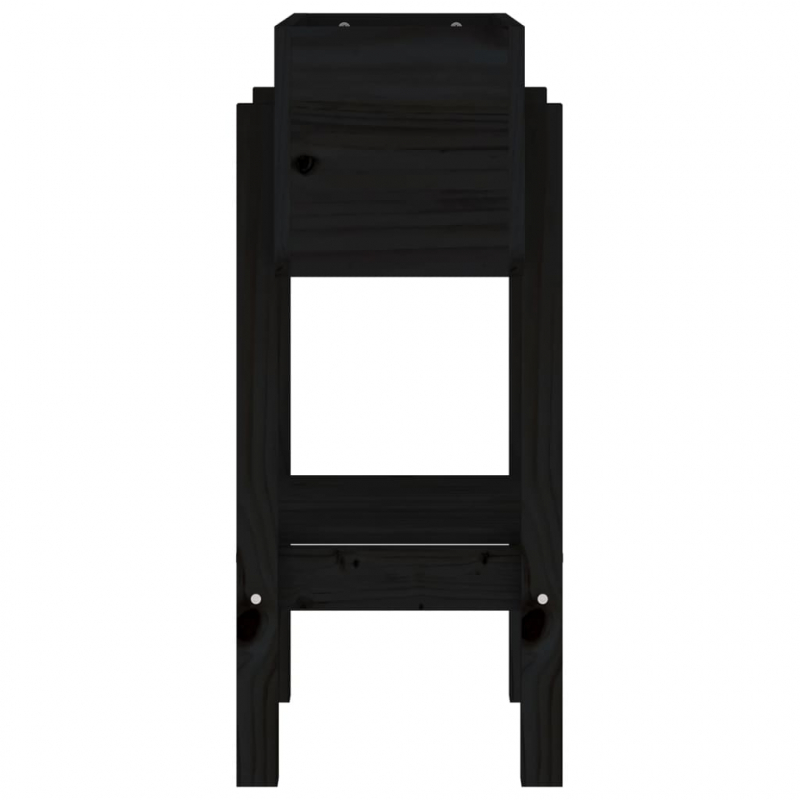 Pflanzkübel Schwarz 62x30x69 cm Massivholz Kiefer