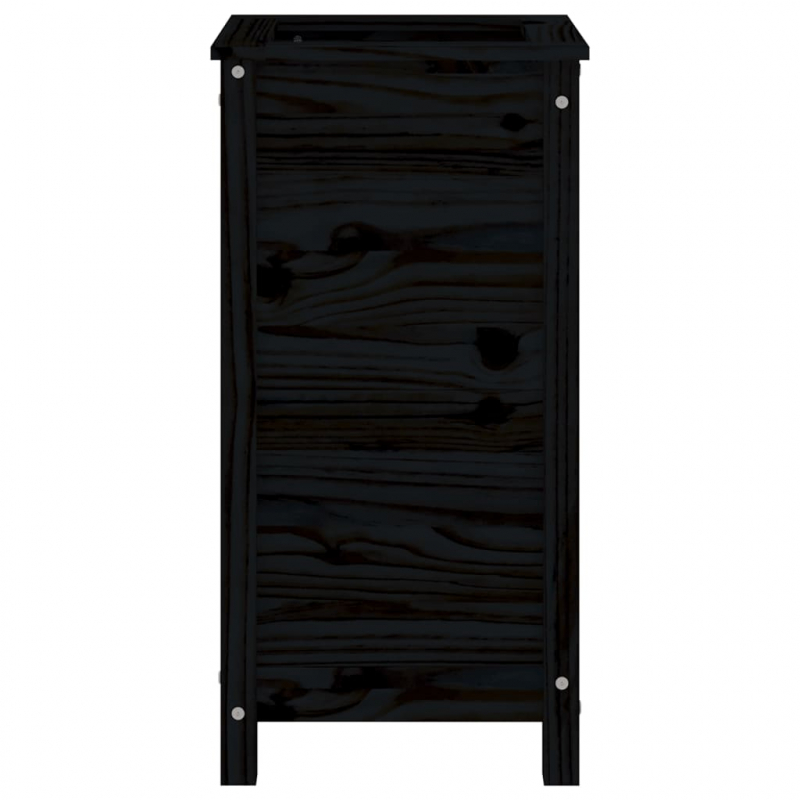 Pflanzkübel Schwarz 40x40x78 cm Massivholz Kiefer