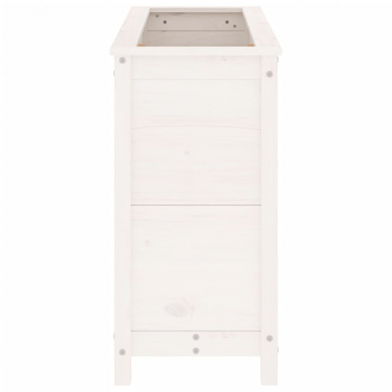 Hochbeet Weiß 119,5x40x78 cm Massivholz Kiefer