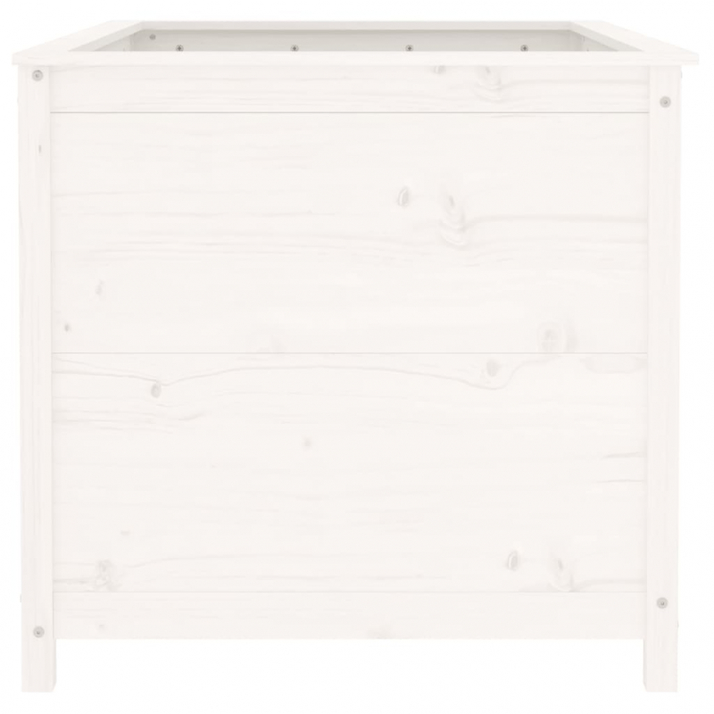 Hochbeet Weiß 119,5x82,5x78 cm Massivholz Kiefer