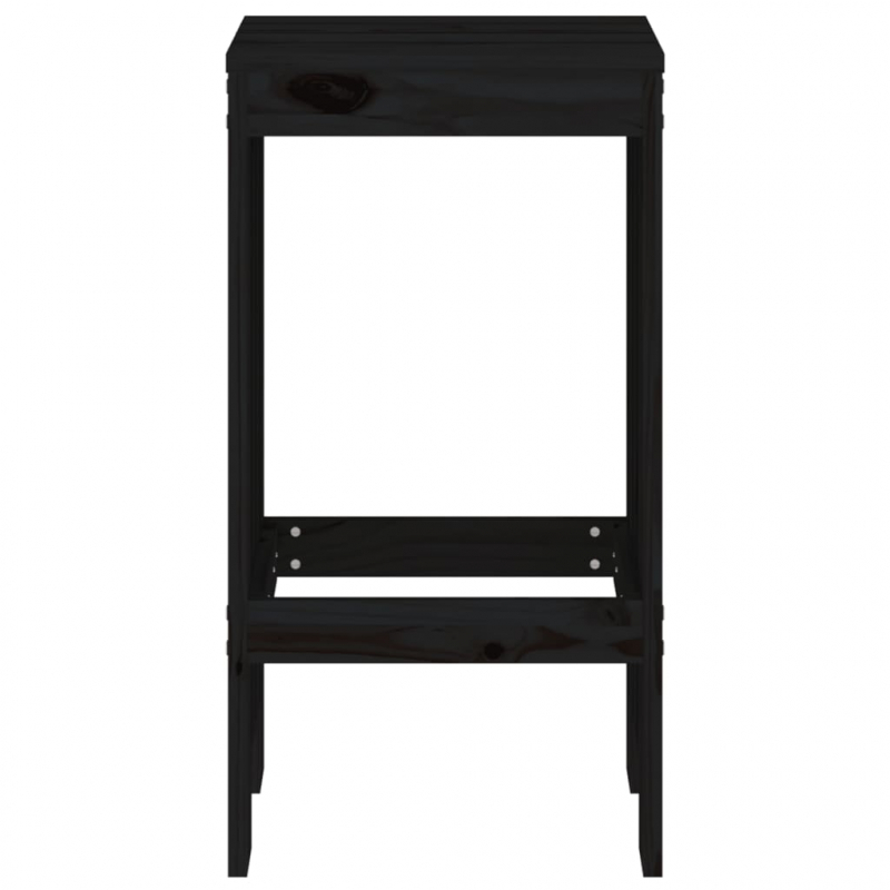 Barhocker 2 Stk. Schwarz 40x36x75 cm Massivholz Kiefer