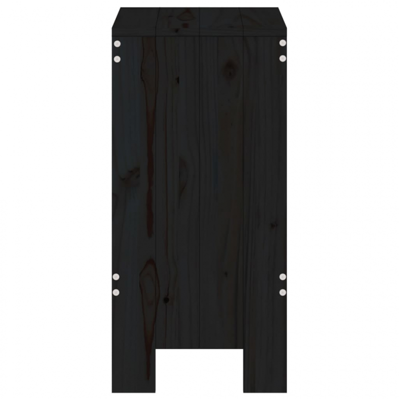 Barhocker 2 Stk. Schwarz 40x36x75 cm Massivholz Kiefer