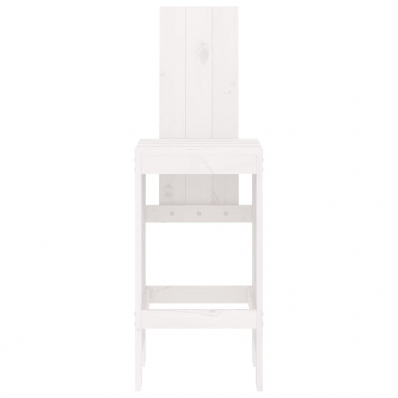 Barhocker 2 Stk. Weiß 40x42x120 cm Massivholz Kiefer