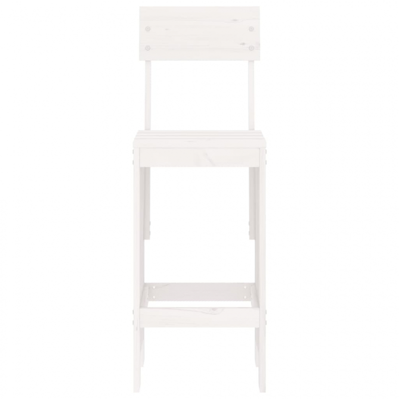 Barhocker 2 Stk. Weiß 40x48,5x115,5 cm Massivholz Kiefer