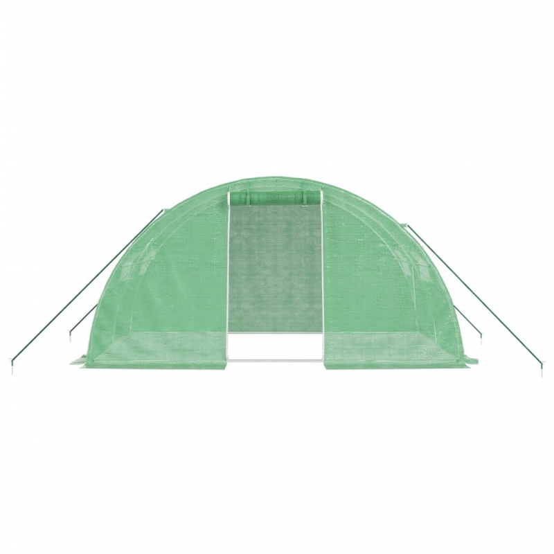 Gewächshaus mit Stahlrahmen Grün 8 m² 4x2x2 m