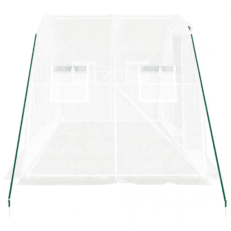 Gewächshaus mit Stahlrahmen Weiß 8 m² 4x2x2 m