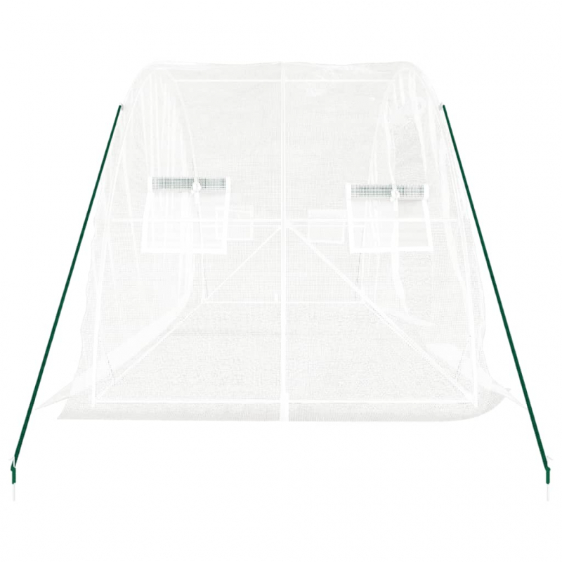 Gewächshaus mit Stahlrahmen Weiß 10 m² 5x2x2,3 m