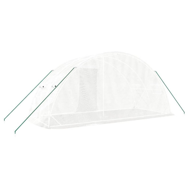Gewächshaus mit Stahlrahmen Weiß 10 m² 5x2x2,3 m