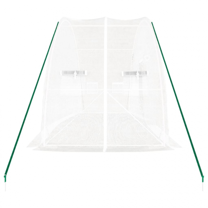 Gewächshaus mit Stahlrahmen Weiß 12 m² 6x2x2,85 m