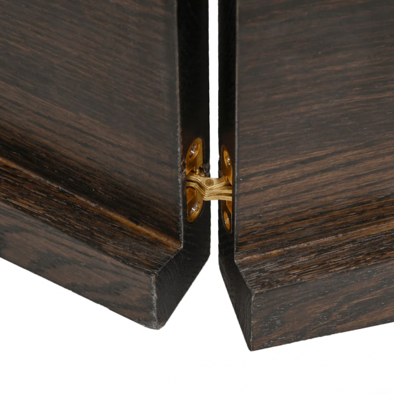 Wandregal Dunkelbraun 180x50x(2-4)cm Massivholz Eiche Behandelt