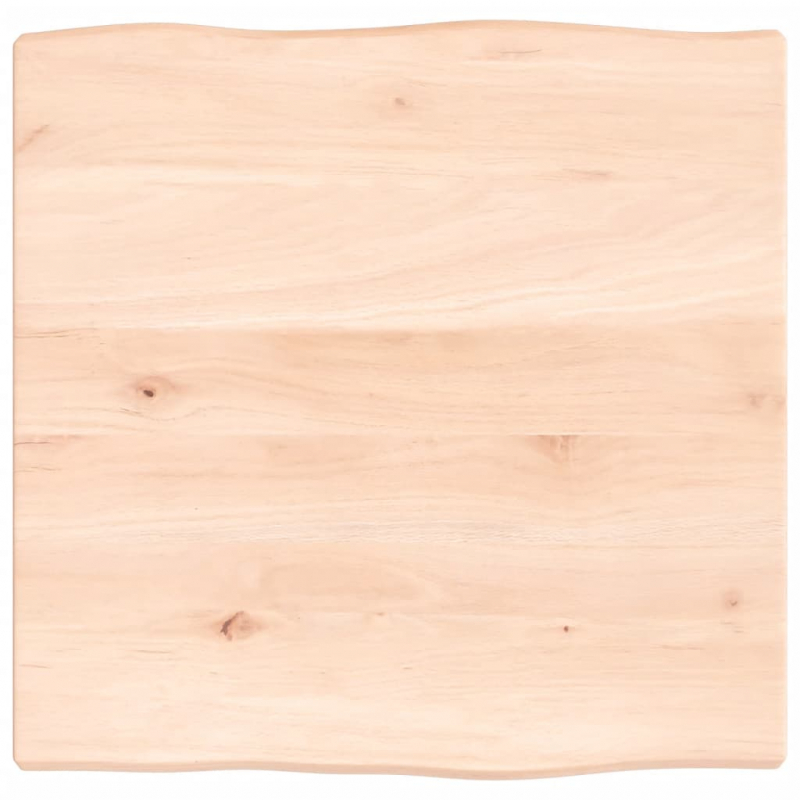 Tischplatte 40x40x2 cm Massivholz Eiche Unbehandelt Baumkante