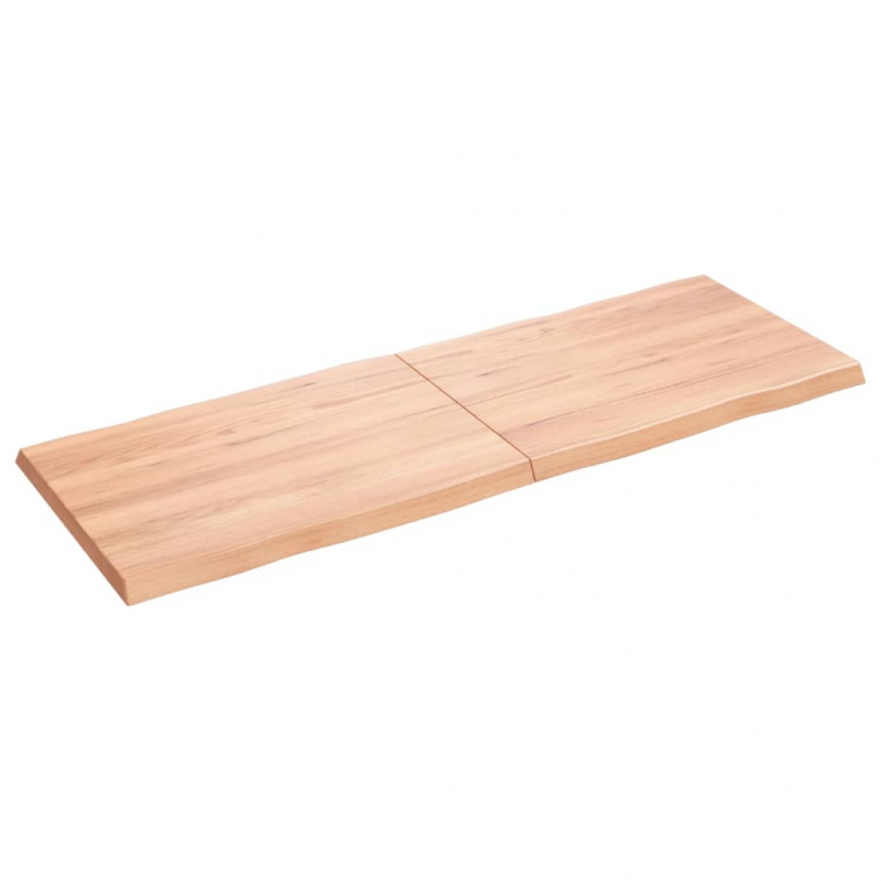 Tischplatte 140x50x(2-4) cm Massivholz Behandelt Baumkante